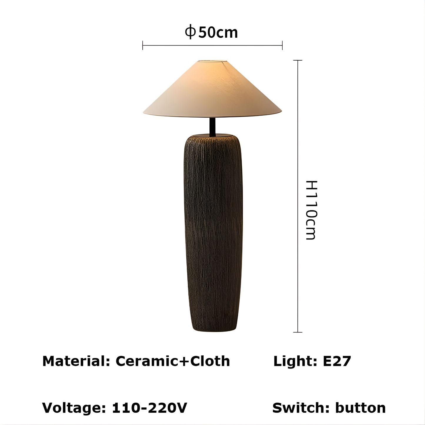 Zen Ceramic Floor Lamp Wabi-Sabi