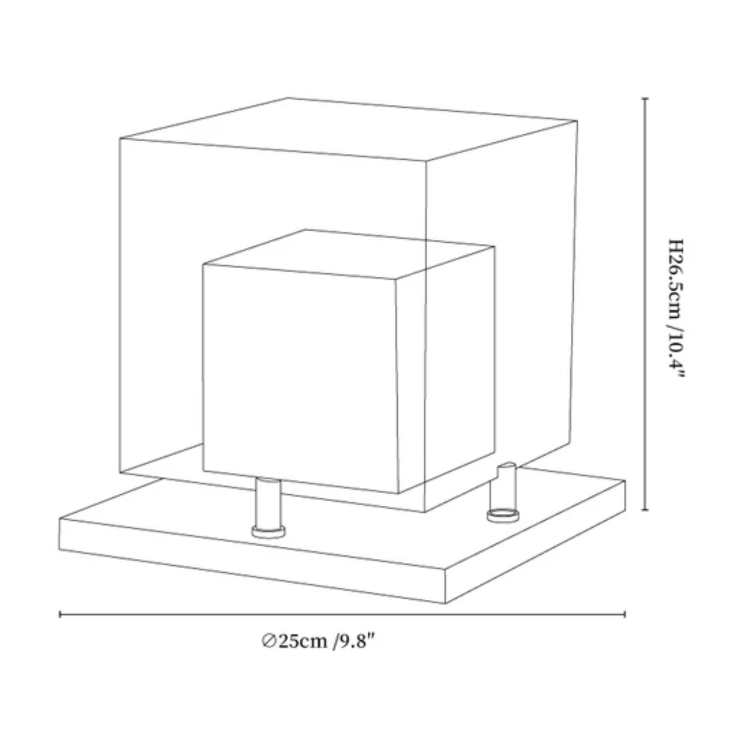 Alabaster Cube Glass Table Lamp