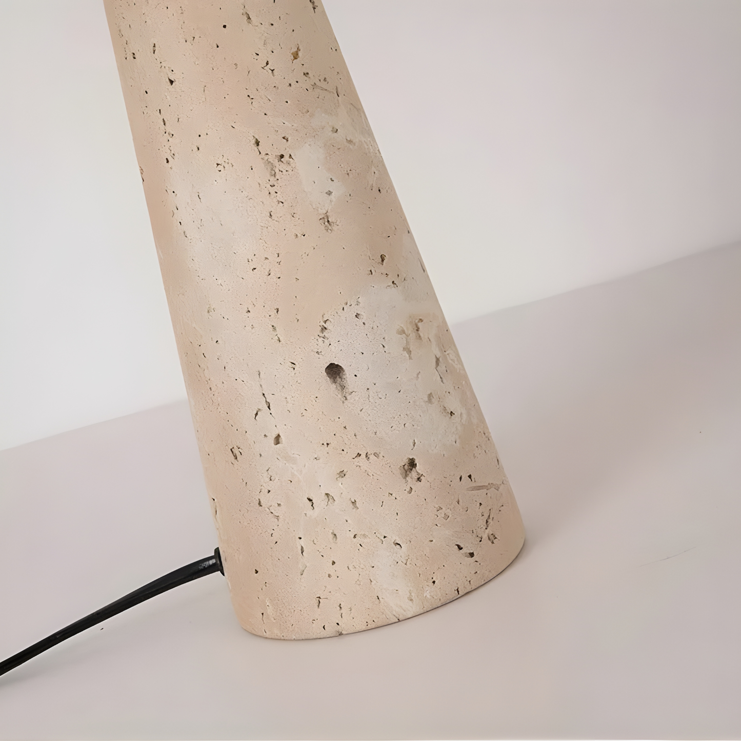 Solara Amber Travertine Fabric Table Lamp