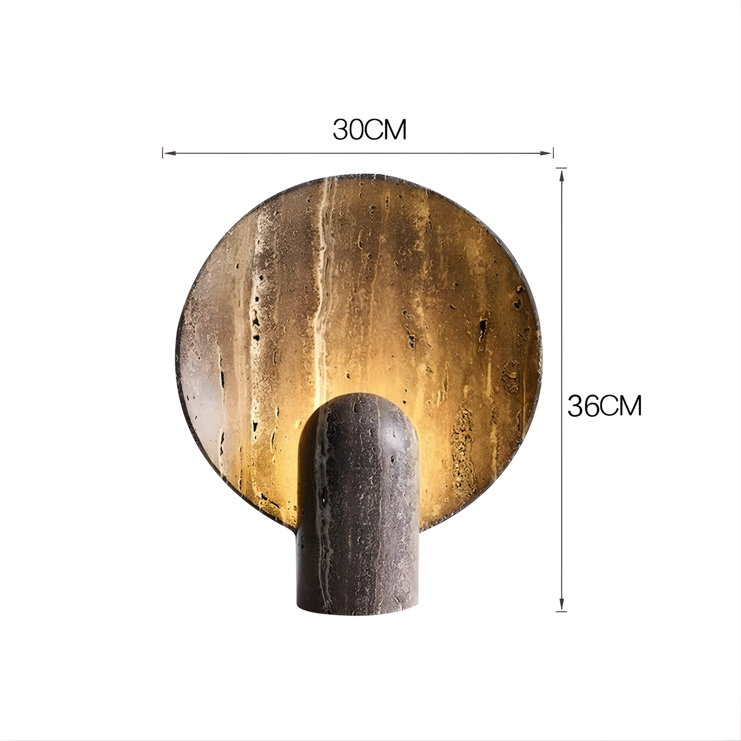 Lunaris Travertine LED Table Lamp