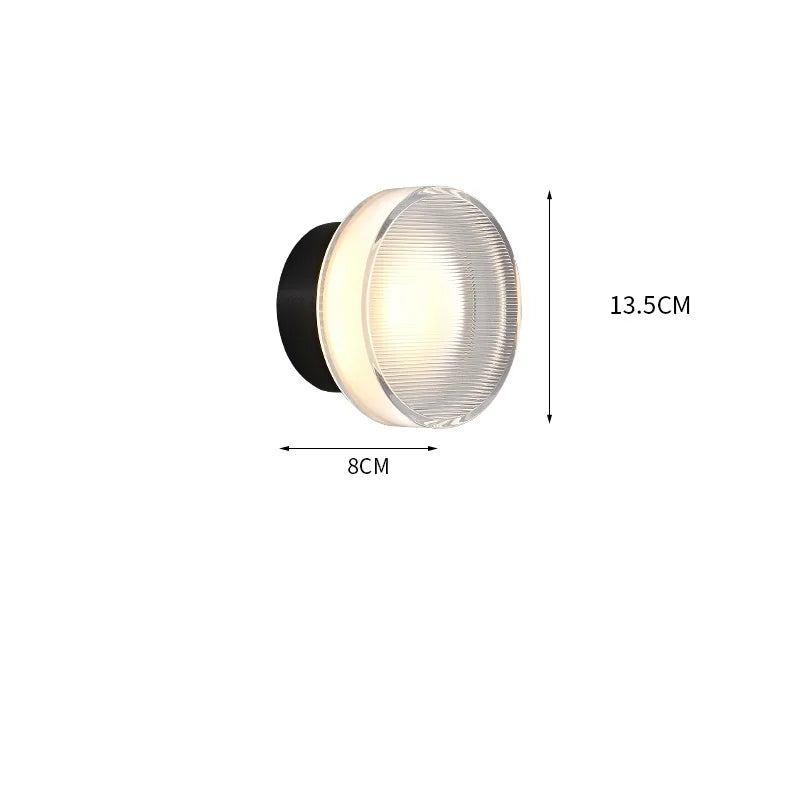 IWHD Round Acrylic Simple LED Wall Lamp Beside Corridor Balcony Porch Atmosphere Stair Light Modern Wandlamp Sconce Applique
