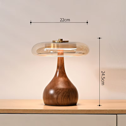 Luxury Brass e Wood LED Table Lamp