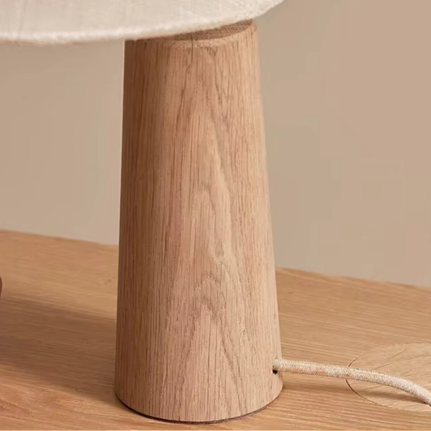 Aira Wabi-Sabi Linen Wood Table Lamp