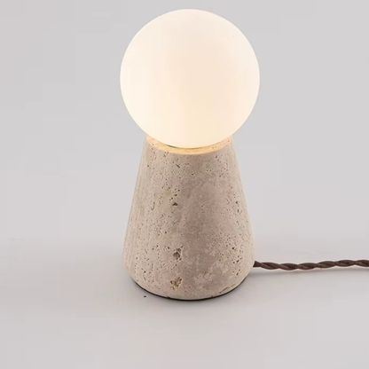 Travertine Stone Globe Table Lamp