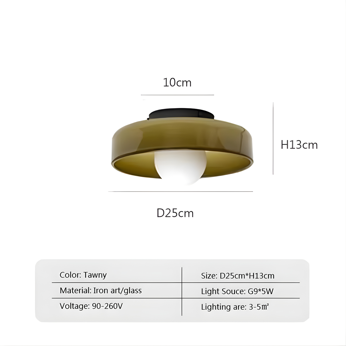Aalto Olive Glass Ceiling Light
