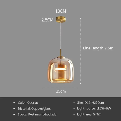Aurelia Smoked Glass Pendant Ceiling Light