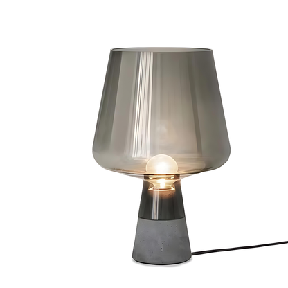 Nero Smoke Glass & Cement LED Table Lamp