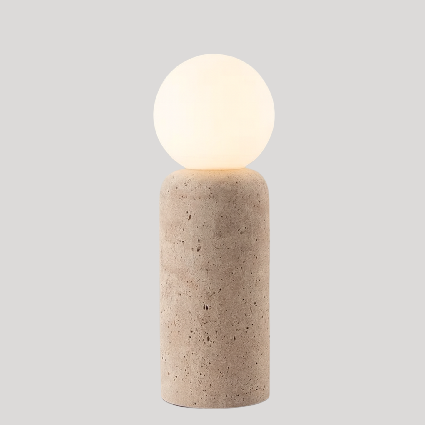 Travertine Stone Globe Table Lamp