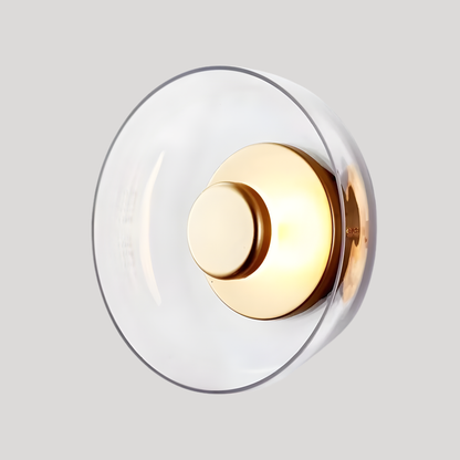 Modern Smoked Glass Disc LED Wall Light