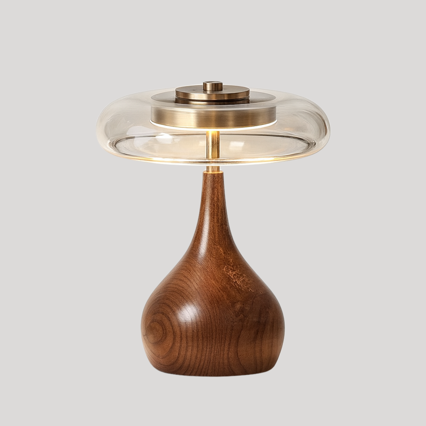 Luxury Brass e Wood LED Table Lamp
