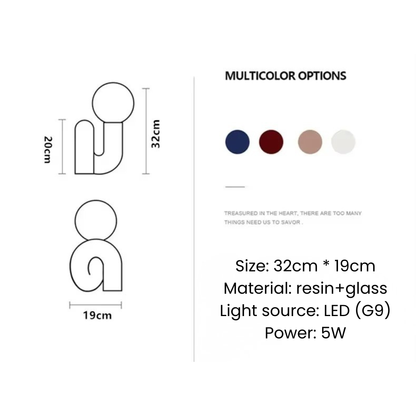 Nordic Glass Globe Sculptural Table Lamp