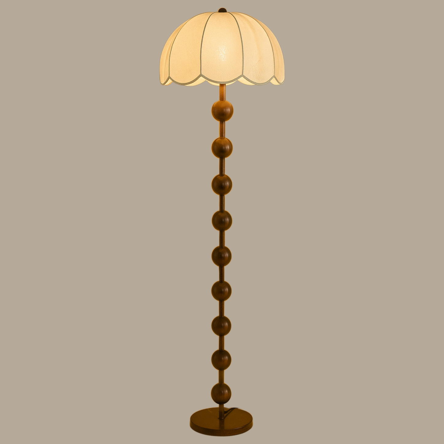 Solenne Vintage Wooden Floor Lamp