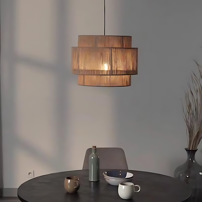 Solea Layered Rattan Pendant Light
