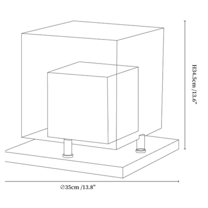 Alabaster Cube Glass Table Lamp