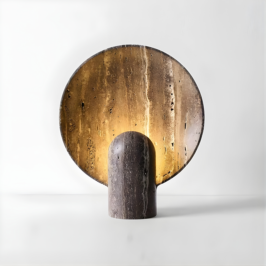 Lunaris Travertine LED Table Lamp