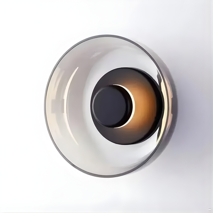 Modern Smoked Glass Disc LED Wall Light