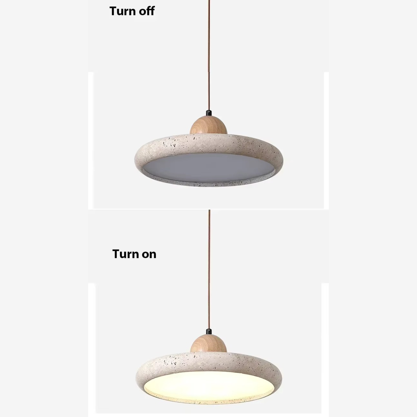 Tierra Travertine & Wood Pendant Light