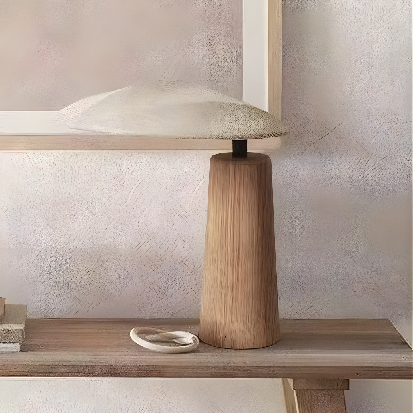 Aira Wabi-Sabi Linen Wood Table Lamp
