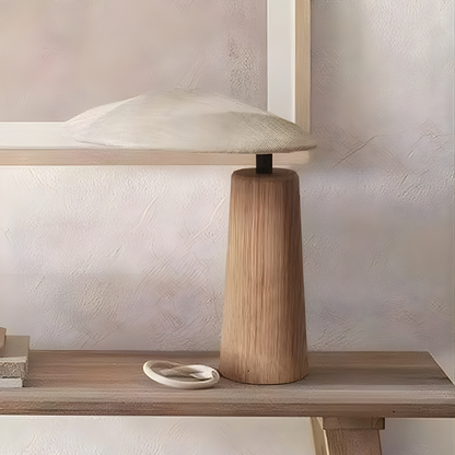 Aira Wabi-Sabi Linen Wood Table Lamp