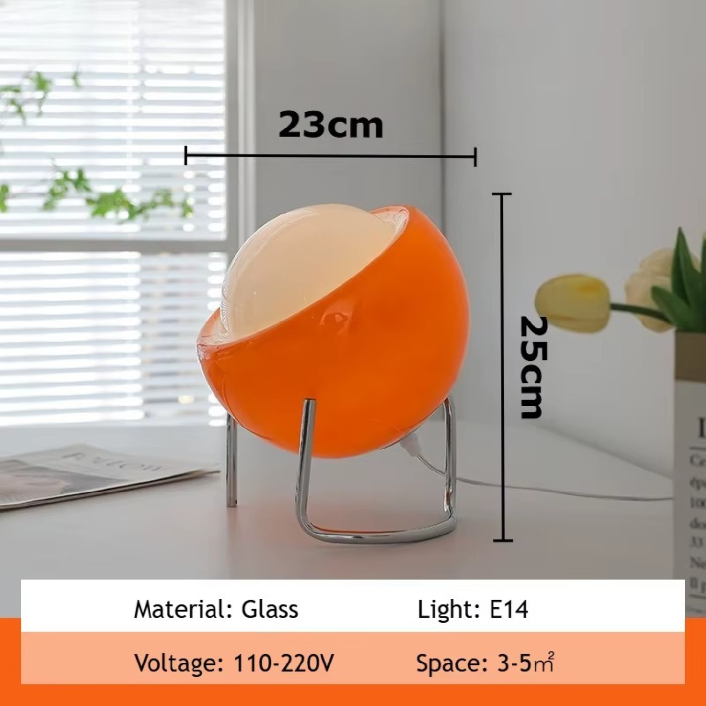 Bauhaus Glass Table Lamp in Retro Design