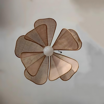 Flora Rattan Petal Pendant Light
