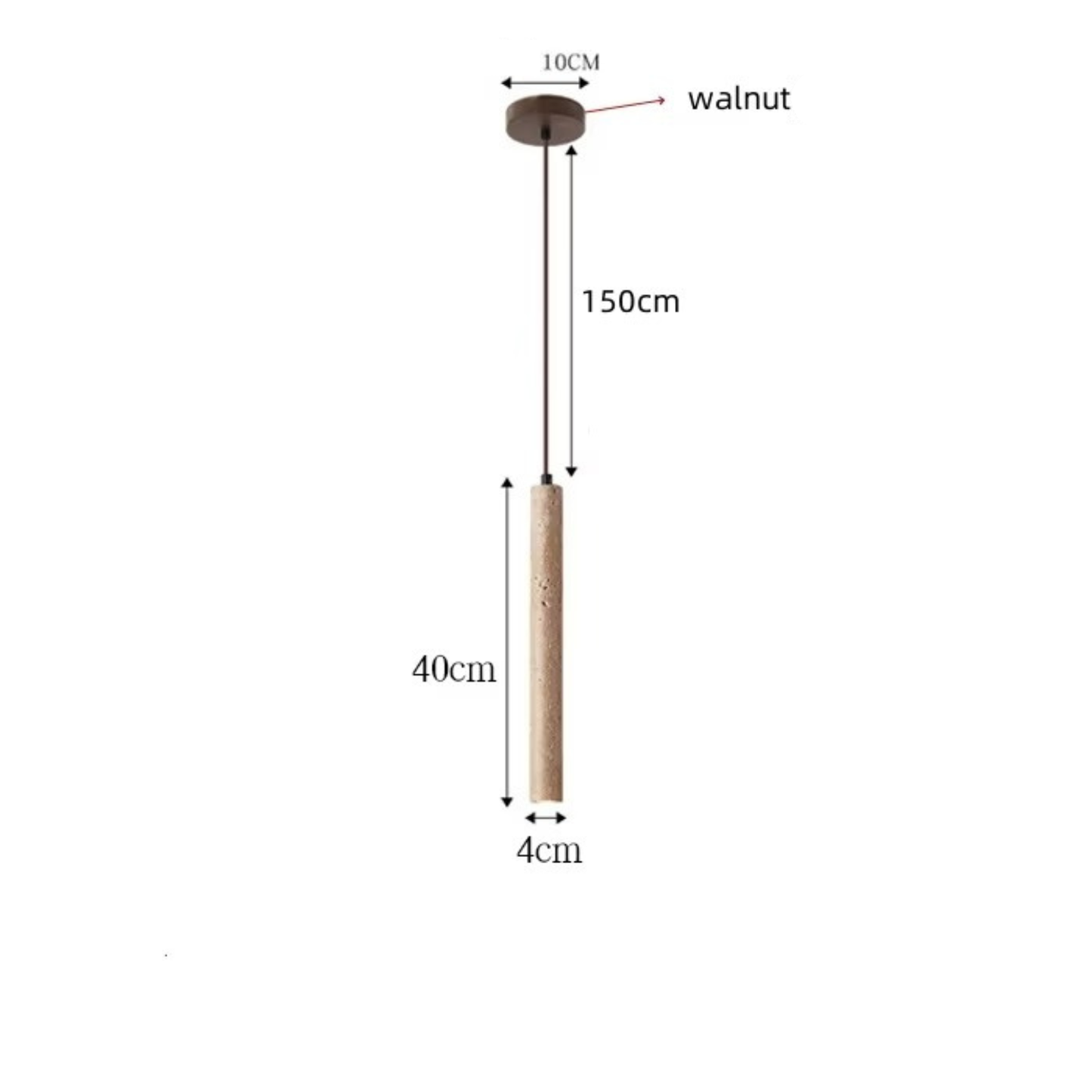 Travertine Column Pendant Light