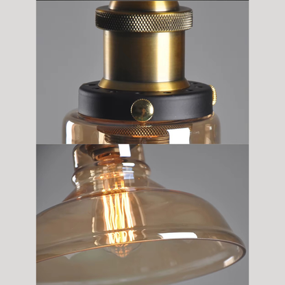 Amber Glass Vintage Pendant Light