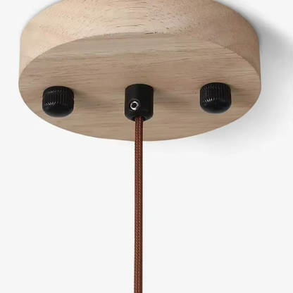 Tierra Travertine & Wood Pendant Light