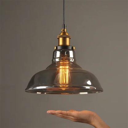 Amber Glass Vintage Pendant Light