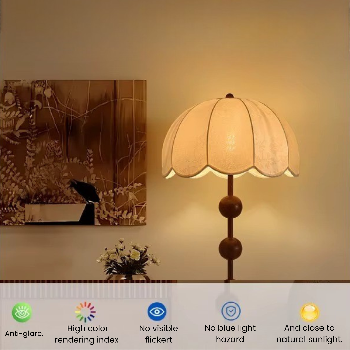 Solenne Vintage Wooden Floor Lamp