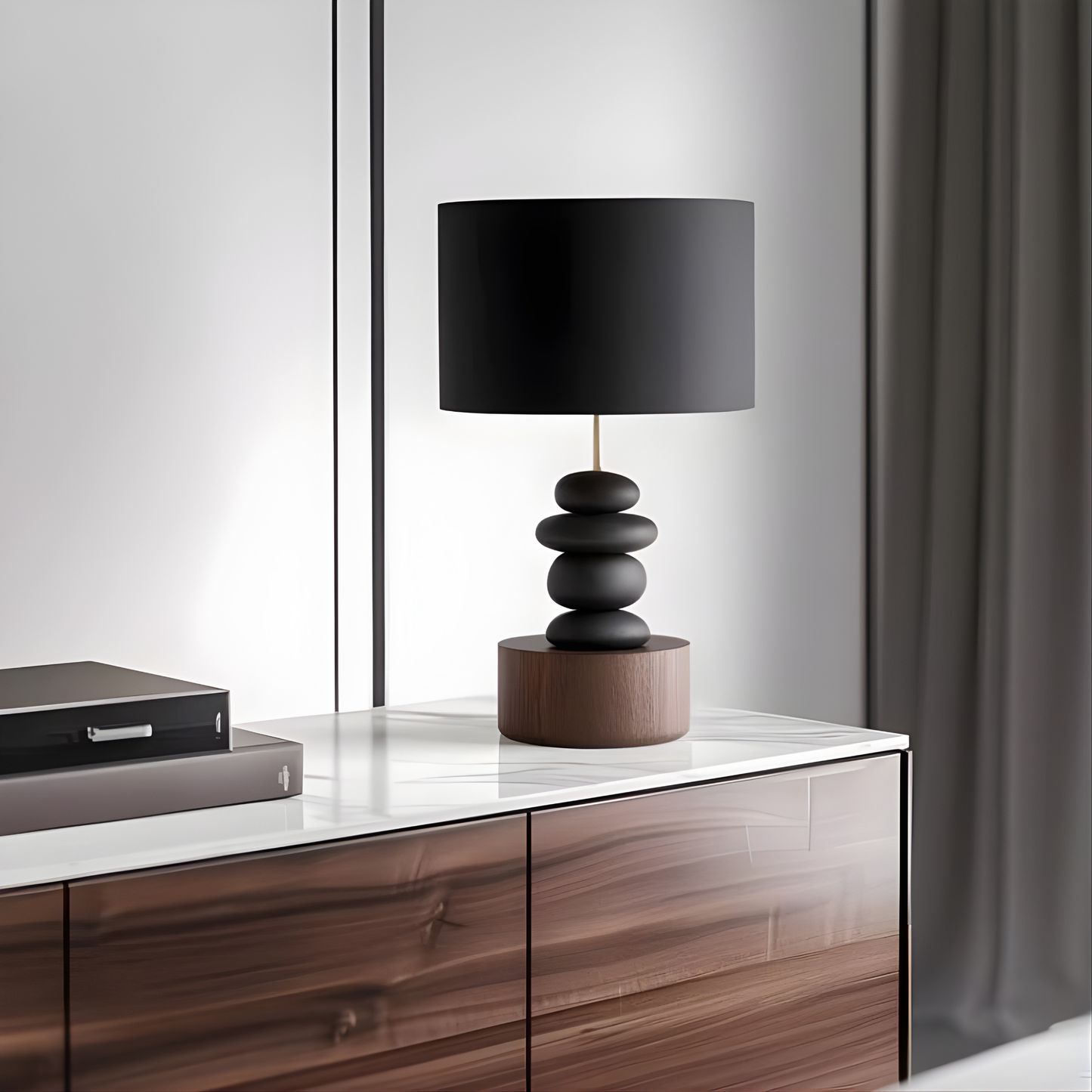 Wabi-Sabi Solid Wood LED Table Lamp
