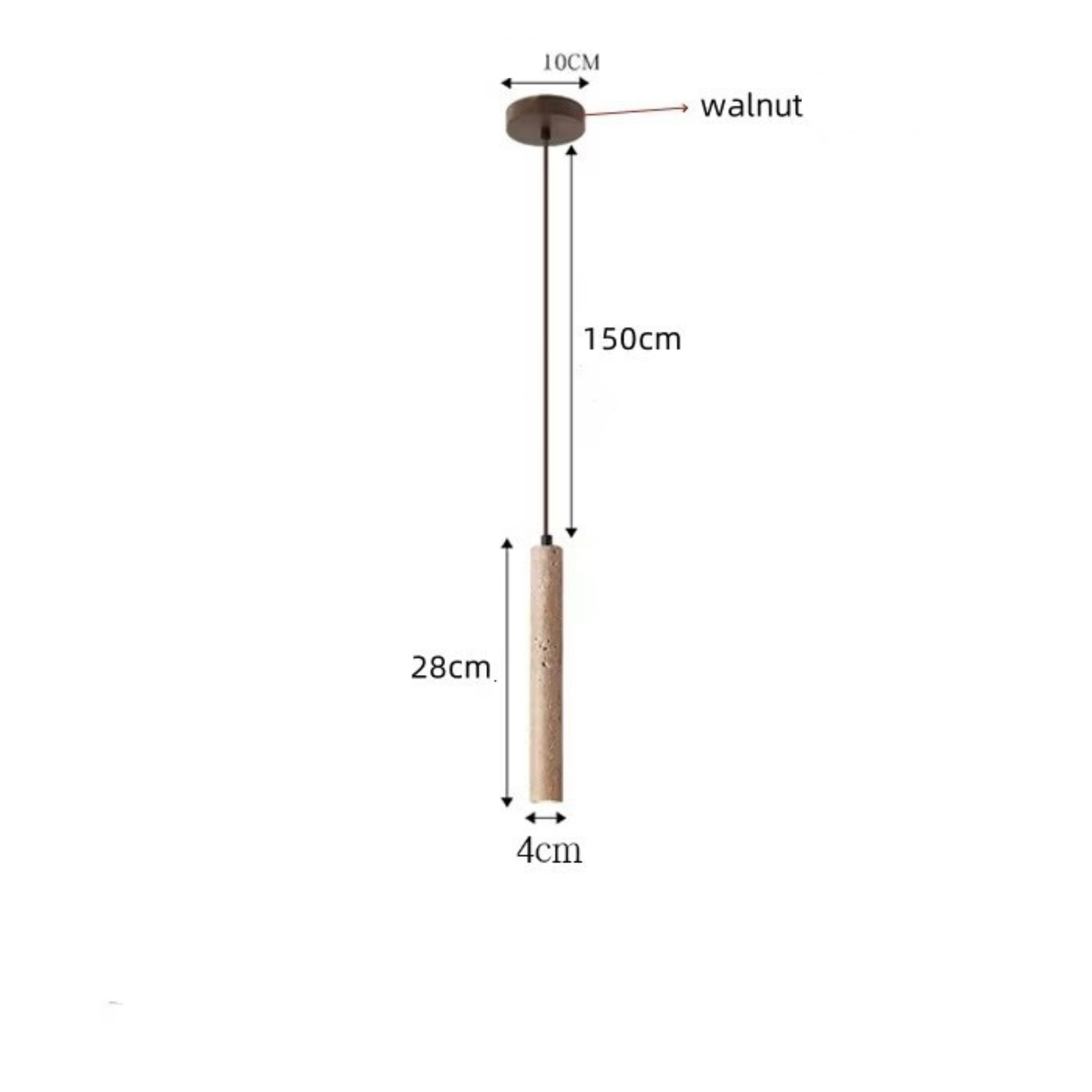 Travertine Column Pendant Light