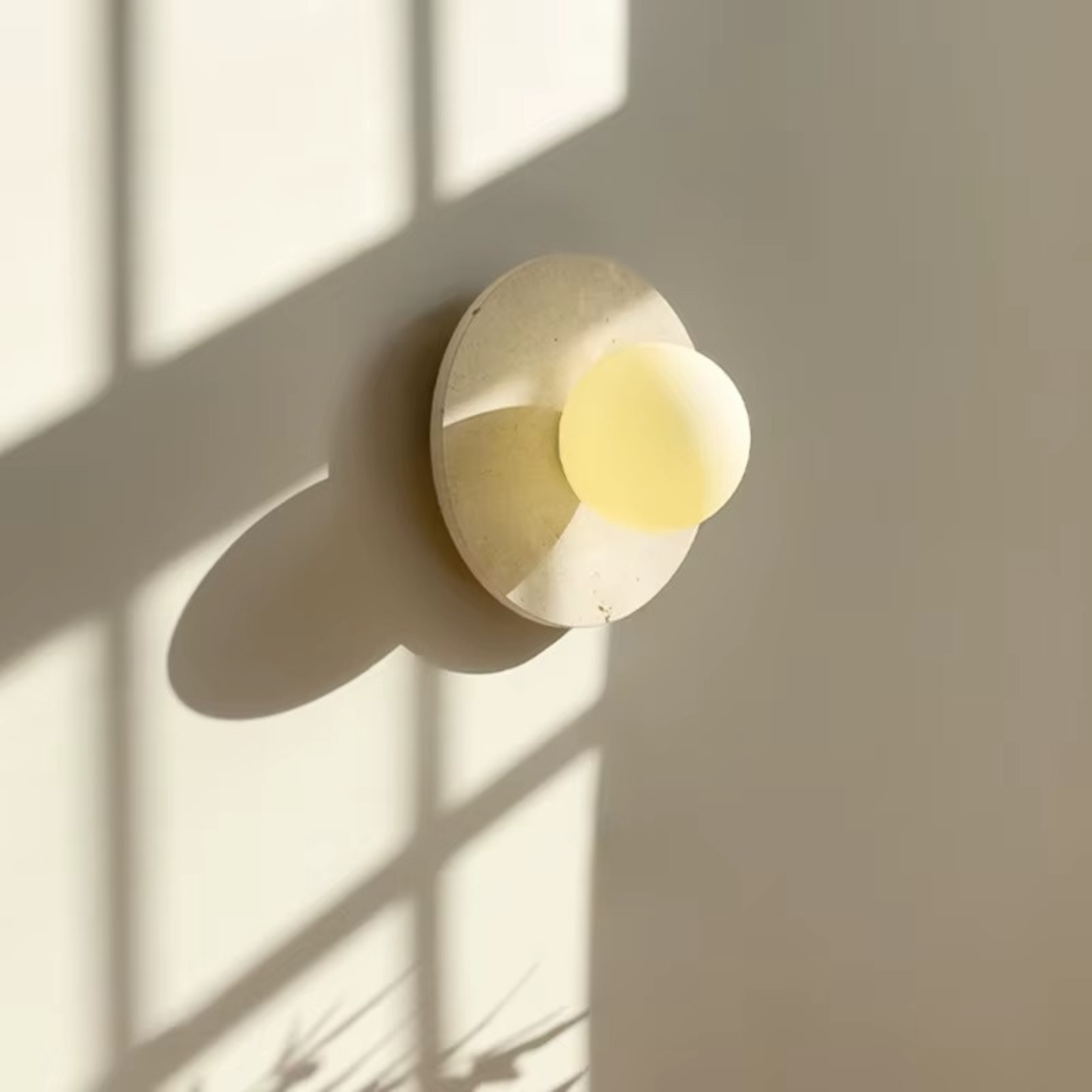 Wabi-Sabi Travertine Disc Globe Wall Light
