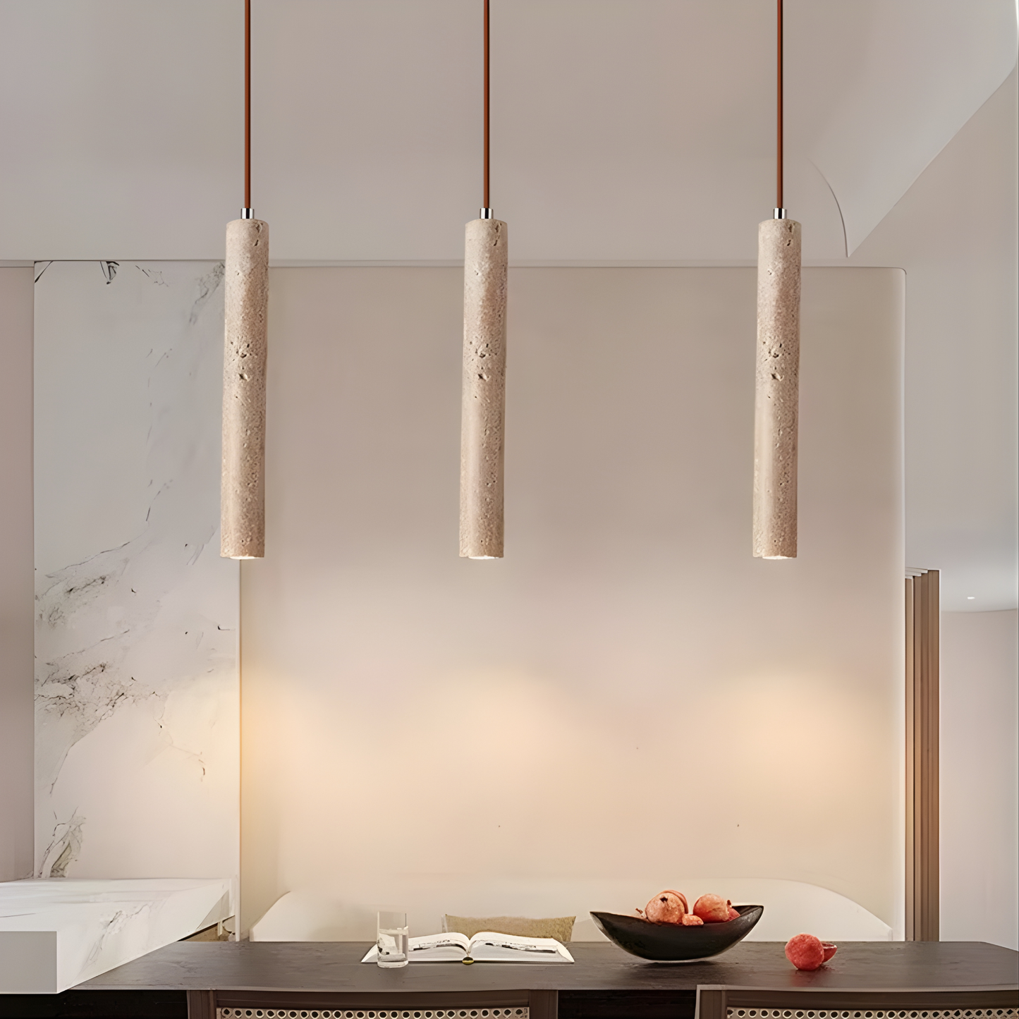 Travertine Column Pendant Light
