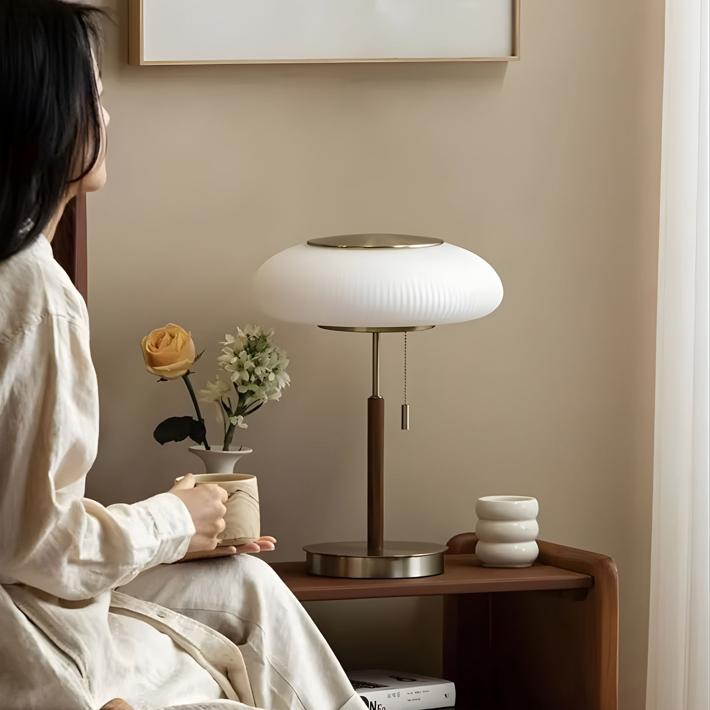 Vintage Glass Table Lamp - Nordic Elegance