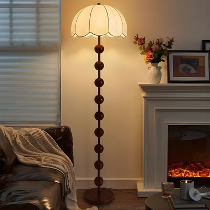 Solenne Vintage Wooden Floor Lamp