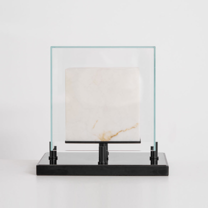 Alabaster Cube Glass Table Lamp
