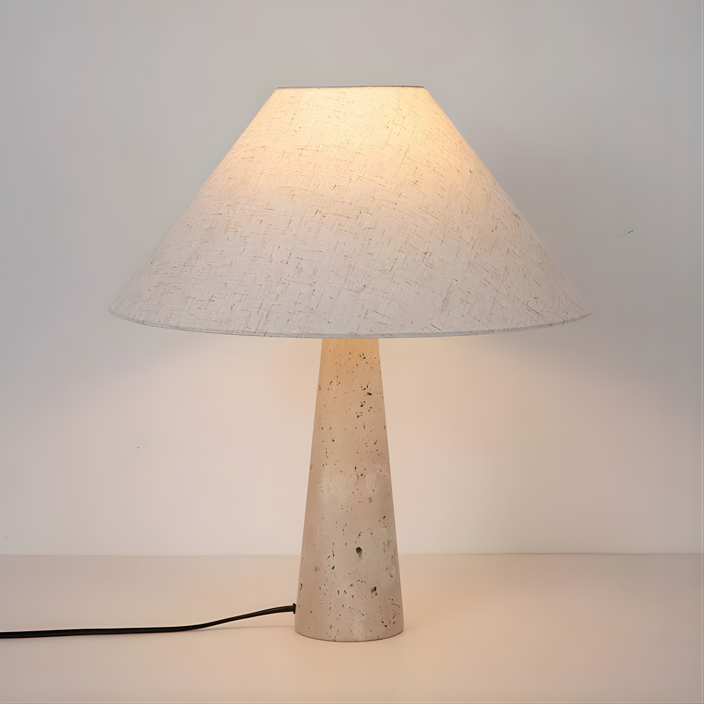 Solara Amber Travertine Fabric Table Lamp