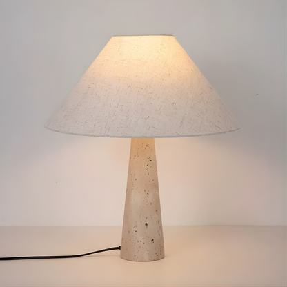 Solara Amber Travertine Fabric Table Lamp