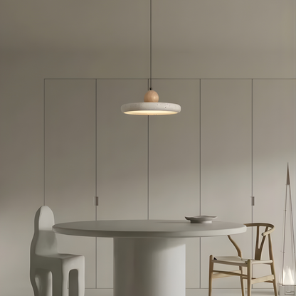 Tierra Travertine & Wood Pendant Light
