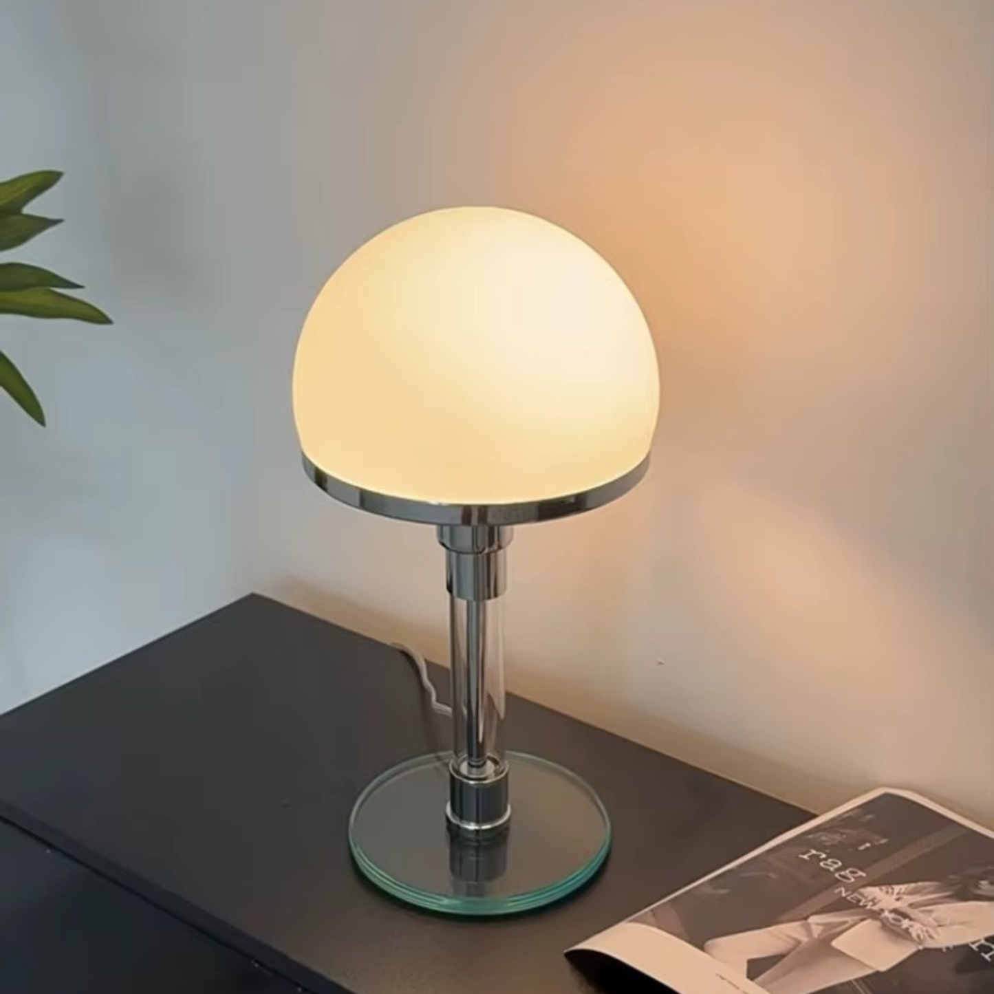 Bauhaus Opal Glass Globe Table Lamp