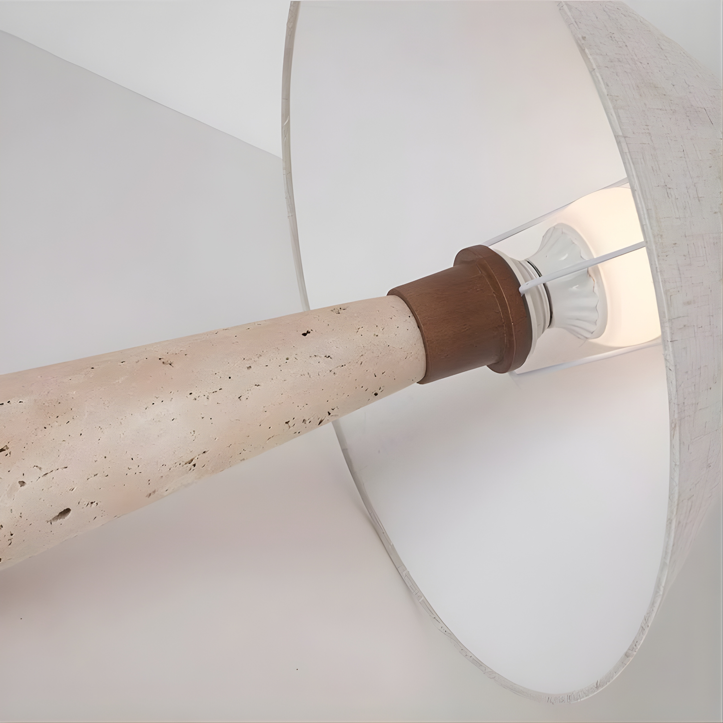 Solara Amber Travertine Fabric Table Lamp
