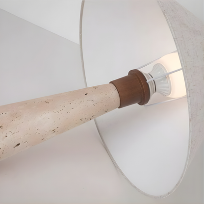 Solara Amber Travertine Fabric Table Lamp