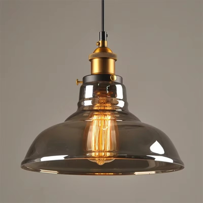 Amber Glass Vintage Pendant Light