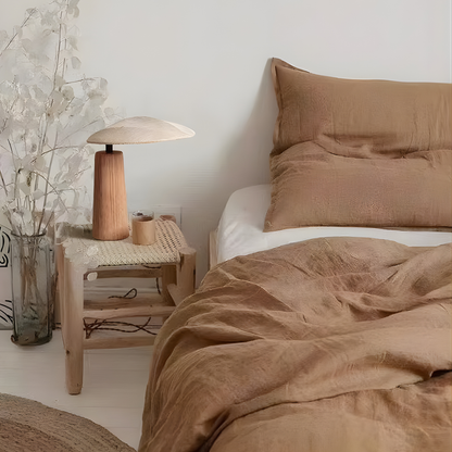 Aira Wabi-Sabi Linen Wood Table Lamp