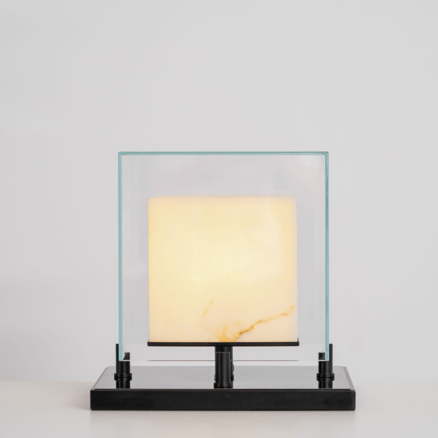 Alabaster Cube Glass Table Lamp