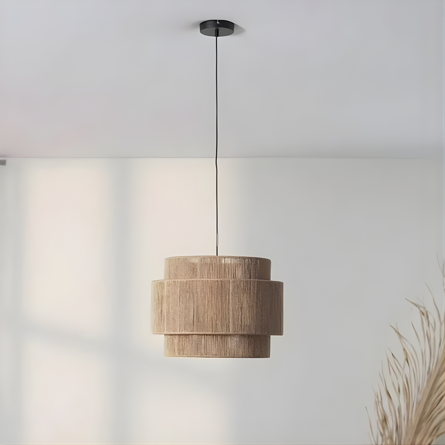 Solea Layered Rattan Pendant Light