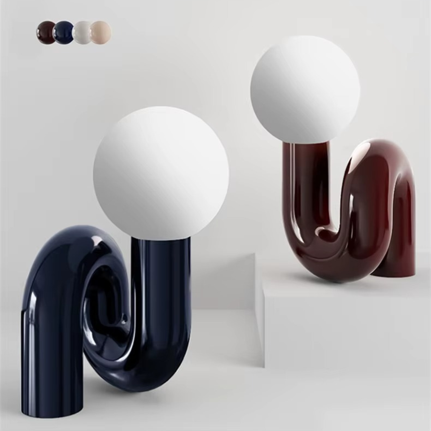 Nordic Glass Globe Sculptural Table Lamp