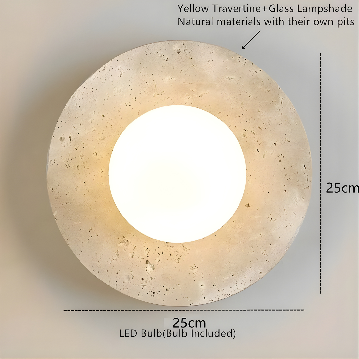 Aurelia Yellow Travertine LED Wall Lamp
