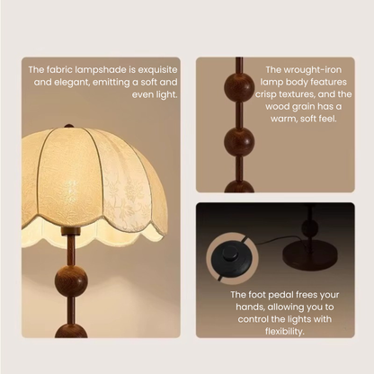 Solenne Vintage Wooden Floor Lamp